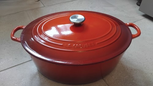 Cocotte fonte ovale rouge - cocotte, 35cm
